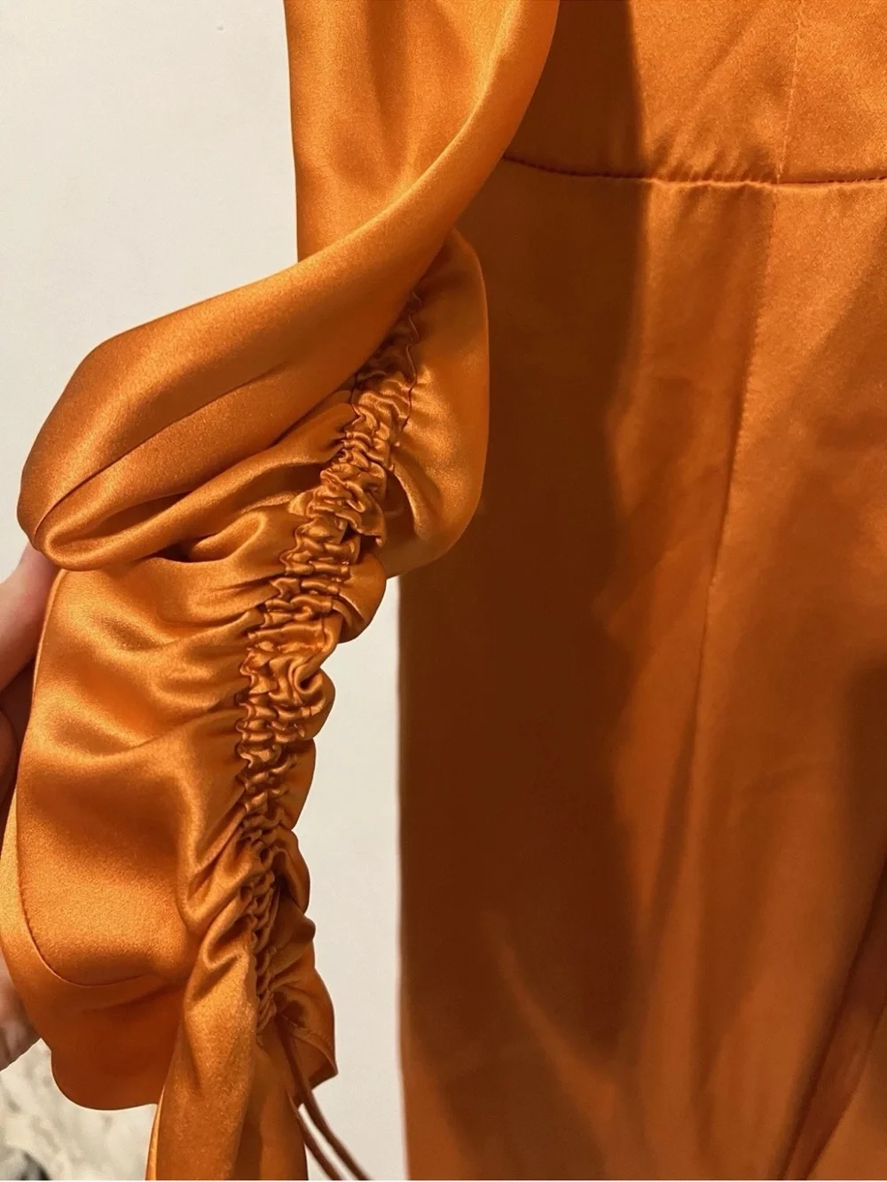 NWT Alejandra Alonso Rojas Orange Midi Satin Silk Dress Nwt Sz 8    E